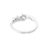 Pear Octagon Lab Grown Diamond Cluster Ring 14K Fine Gold 0.68Ct