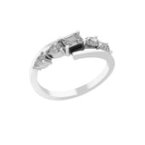 Pear Octagon Lab Grown Diamond Cluster Ring 14K Fine Gold 0.68Ct