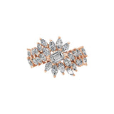 Marquise Octagon Cut Band Halo Ring 14K Gold 1.91Ct Lab Grown Diamond
