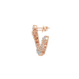 Crescent Shaped Cluster Dangle Earrings 14K Fine Gold 2.01Ct Lab Grown Diamond