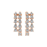 Pear Cut Prong Set Lab Grown Diamond 4.05Ct Hoop Earrings 14K Fine Gold