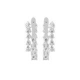 Pear Cut Prong Set Lab Grown Diamond 4.05Ct Hoop Earrings 14K Fine Gold