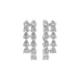 Pear Cut Prong Set Lab Grown Diamond 4.05Ct Hoop Earrings 14K Fine Gold