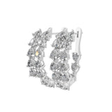 Pear Cut Prong Set Lab Grown Diamond 4.05Ct Hoop Earrings 14K Fine Gold