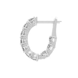 Pear Cut Prong Set Lab Grown Diamond 4.05Ct Hoop Earrings 14K Fine Gold