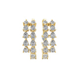Pear Cut Prong Set Lab Grown Diamond 4.05Ct Hoop Earrings 14K Fine Gold