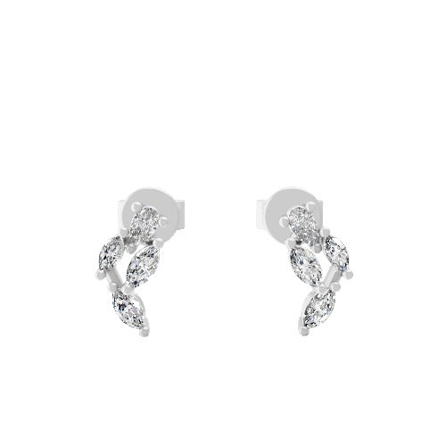 Lab Grown Diamond 0.31Ct 14K Fine Gold Marquise Pear Cut Stud Earring