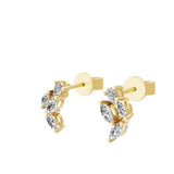 Lab Grown Diamond 0.31Ct 14K Fine Gold Marquise Pear Cut Stud Earring