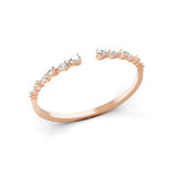 3.10Ct Lab Grown Diamond Pear Shaped Cuff Bangle Bracelet 14K Fine Gold