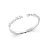 14K Fine Gold Cuff Bangle Pear Cut And Round Cut Lab Grown Diamonds 2.85Ct