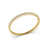 Marquise Cut Lab Grown Diamond 4.34Ct Bypass Bangle 14K Fine Gold Bracelet