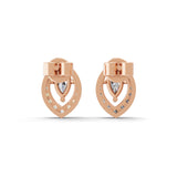 Teardrop Shaped Halo Stud Earring 14K Fine Gold 0.64Ct Lab Grown Diamond