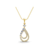 14K Fine Gold Cascading Cluster Pendant Necklace 0.79Ct Lab Grown Diamond