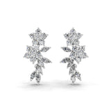 2.64Ct Lab Grown Marquise Round Cut Flower Dangle Earrings 14K Fine Gold