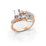 Curved Trail Lab Grown Diamond Climber Earrings 14K Fine Gold 0.32Ct