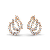 Halo Lab Grown Diamond Earring Hoops 14K Fine Gold 1.80Ct