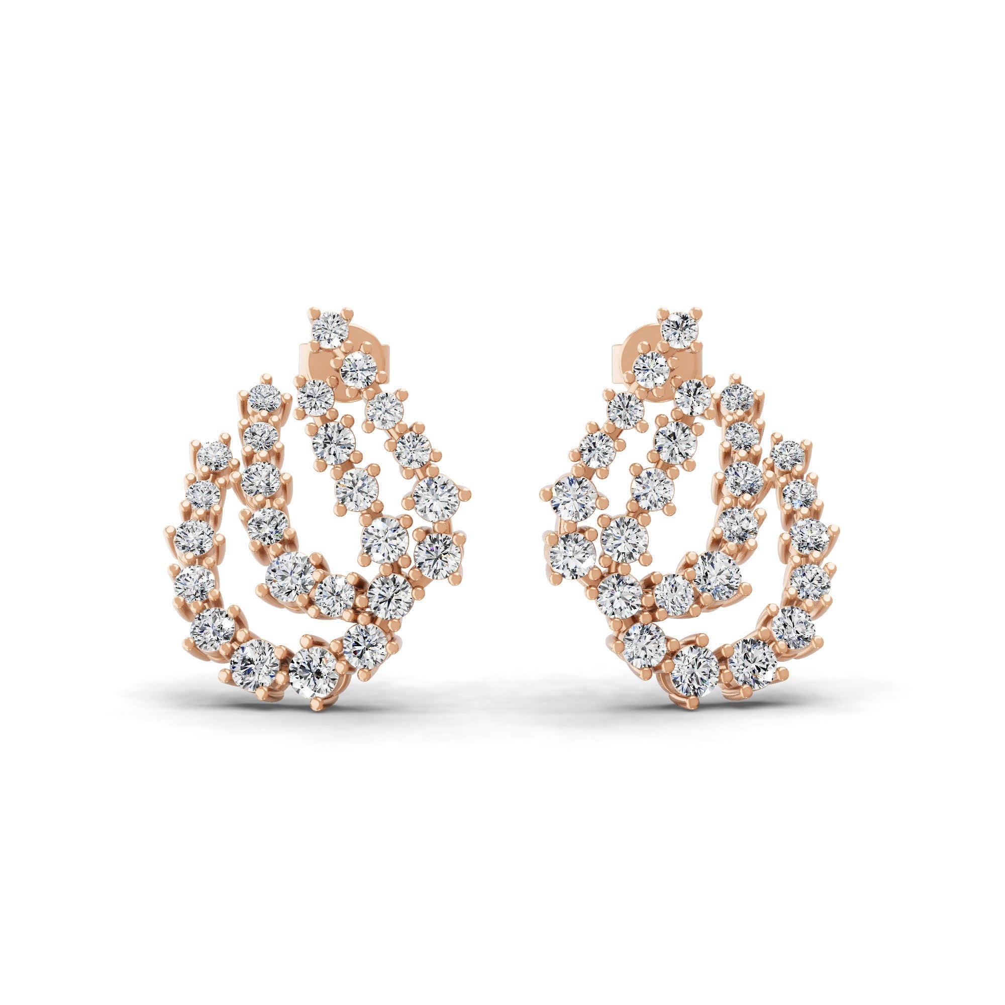 Halo Lab Grown Diamond Earring Hoops 14K Fine Gold 1.80Ct