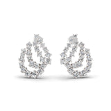 Halo Lab Grown Diamond Earring Hoops 14K Fine Gold 1.80Ct