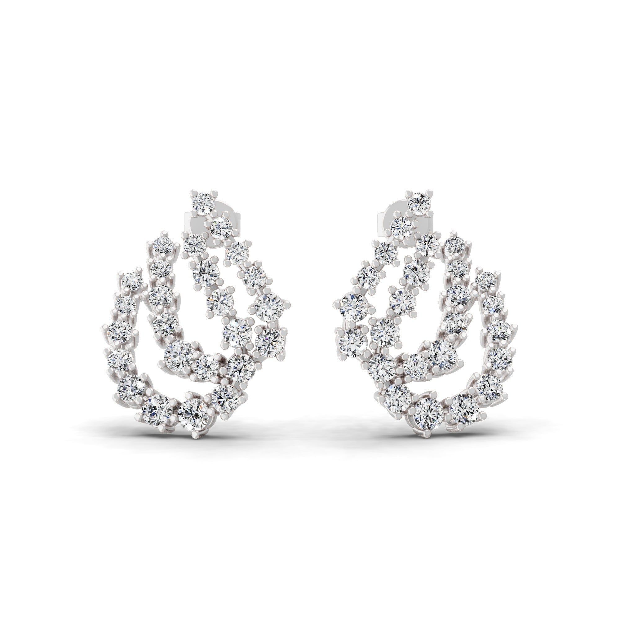 Halo Lab Grown Diamond Earring Hoops 14K Fine Gold 1.80Ct