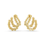 Halo Lab Grown Diamond Earring Hoops 14K Fine Gold 1.80Ct