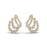 Halo Lab Grown Diamond Earring Hoops 14K Fine Gold 1.80Ct