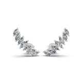 Seven Stone Marquise Cut Lab Grown Diamond 0.92Ct 14K Fine Gold Ear Climber