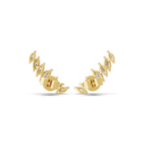 Seven Stone Marquise Cut Lab Grown Diamond 0.92Ct 14K Fine Gold Ear Climber