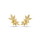 Navette Cluster Stud Earring Lab Grown Diamond 1.16Ct 14K Fine Gold