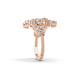Cluster Bypass Lab Grown Diamond Ring 1.63Ct 14K Fine Gold