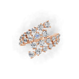 Cluster Bypass Lab Grown Diamond Ring 1.63Ct 14K Fine Gold
