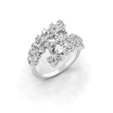 Cluster Bypass Lab Grown Diamond Ring 1.63Ct 14K Fine Gold