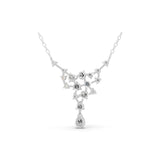 Lab Grown Diamond Cluster Necklace 1.01Ct Round Cut 14K Fine Gold
