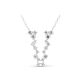 Round Cut Cluster Chain Necklace Lab Grown Diamond 1.27Ct 14K Fine Gold