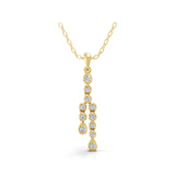 Round Cut 0.27Ct Lab Grown Diamond Pendant Necklace 14K Fine Gold