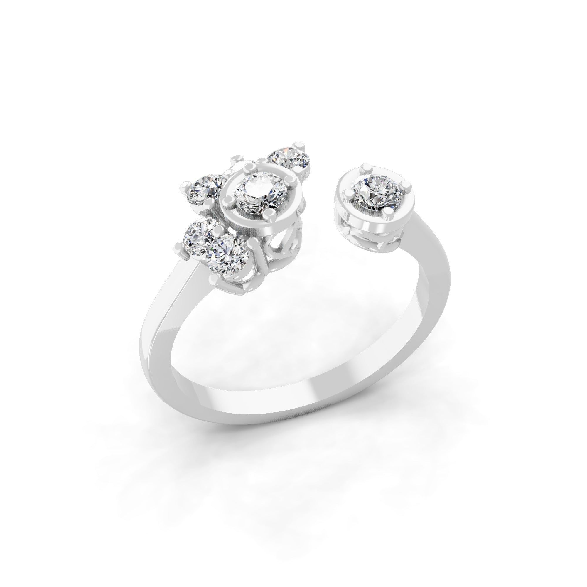 Open Shank Lab Grown Diamond Ring 14k Fine Gold 0.53Ct