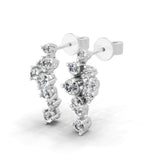14K Fine Gold Round Cut Lab Grown Diamond Dangle Drop Earrings 0.55Ct
