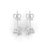 14K Fine Gold Round Cut Lab Grown Diamond Dangle Drop Earrings 0.55Ct