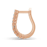 Marquise and Pear Cut Half Hoop Earrings 14K Gold Lab Grown Diamond 0.72Ct