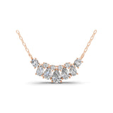 Wreath Style Pendant Chain Necklace 14K Fine Gold Lab Grown Diamond