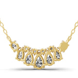 Wreath Style Pendant Chain Necklace 14K Fine Gold Lab Grown Diamond