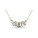 Wreath Style Pendant Chain Necklace 14K Fine Gold Lab Grown Diamond