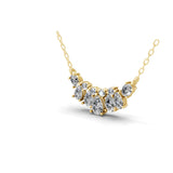 Wreath Style Pendant Chain Necklace 14K Fine Gold Lab Grown Diamond