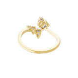 Emerald & Pear Promise Ring 14K Gold Lab Grown Diamond 0.79Ct