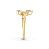 Emerald & Pear Promise Ring 14K Gold Lab Grown Diamond 0.79Ct