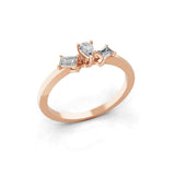 Emerald Cut and Pear Cut Minimalist Ring Lab Grown Diamond 0.49Ct