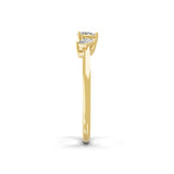 Emerald Cut and Pear Cut Minimalist Ring Lab Grown Diamond 0.49Ct