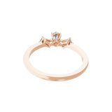Three Stone Minimalist Ring Lab Grown Diamond 14K Fine Gold 0.80Ct