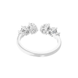 Lab Grown Diamond 0.95Ct Round Cut Cuff Promise Ring 14K Fine Gold