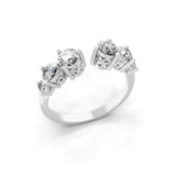 Lab Grown Diamond 0.95Ct Round Cut Cuff Promise Ring 14K Fine Gold