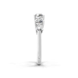 Lab Grown Diamond 0.95Ct Round Cut Cuff Promise Ring 14K Fine Gold